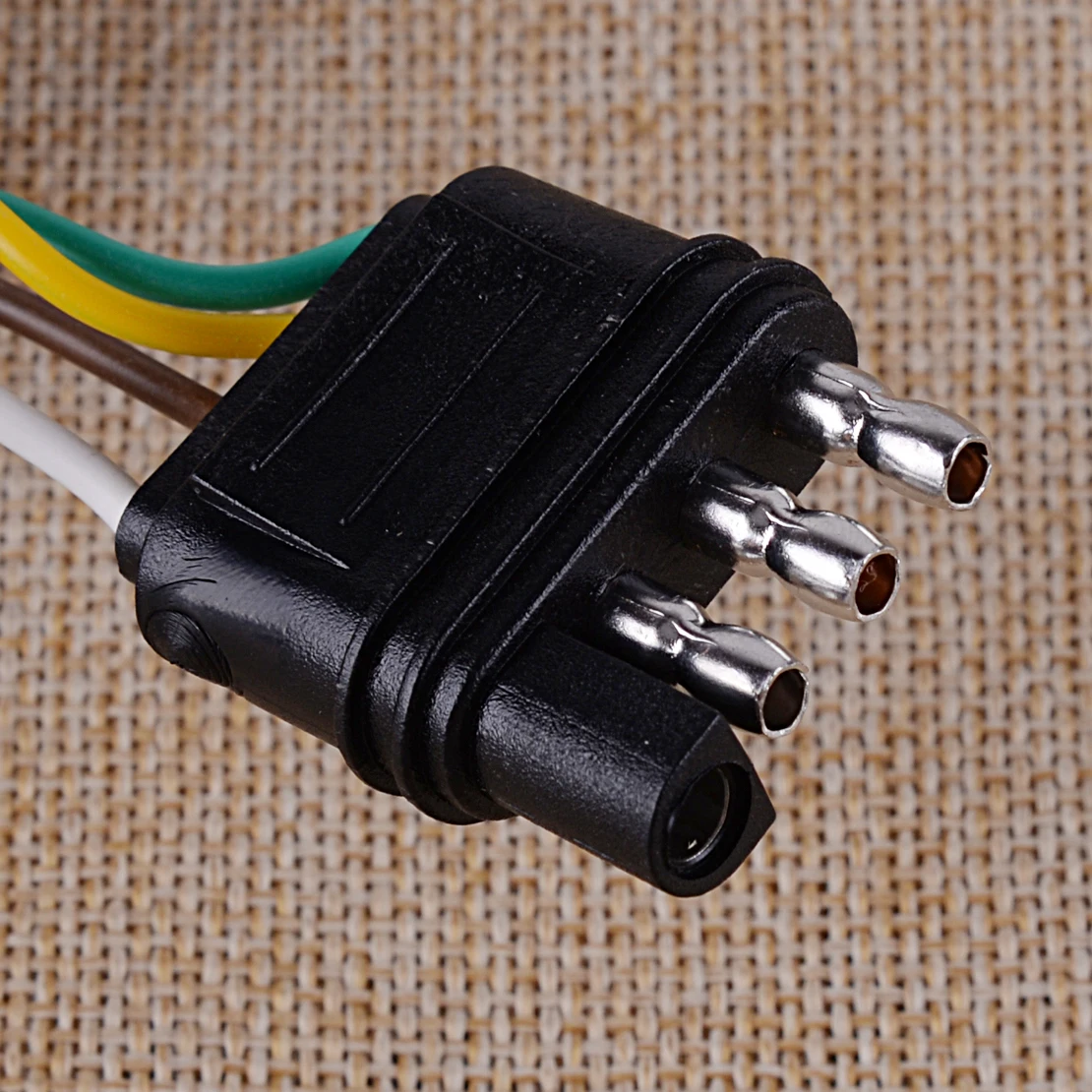 

DWCX MIC-AP-210C 4-Way Flat to 7 Way Round RV Blade Wiring Adapter Trailer Hitch Plug with Bracket