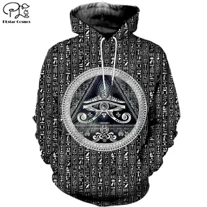 PLstar Cosmos, Хорус, Египетский Бог, глаз Египта, Фараона, анубис, Древний Египет, 3 отпечатка, молния, толстовки, свитшот, курткаМужчиныЖенщины, 14