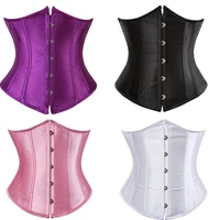 womens slimming shapers short corset top sexy underwear satin plus size underbust overbust lace up waist trainer bustier corset