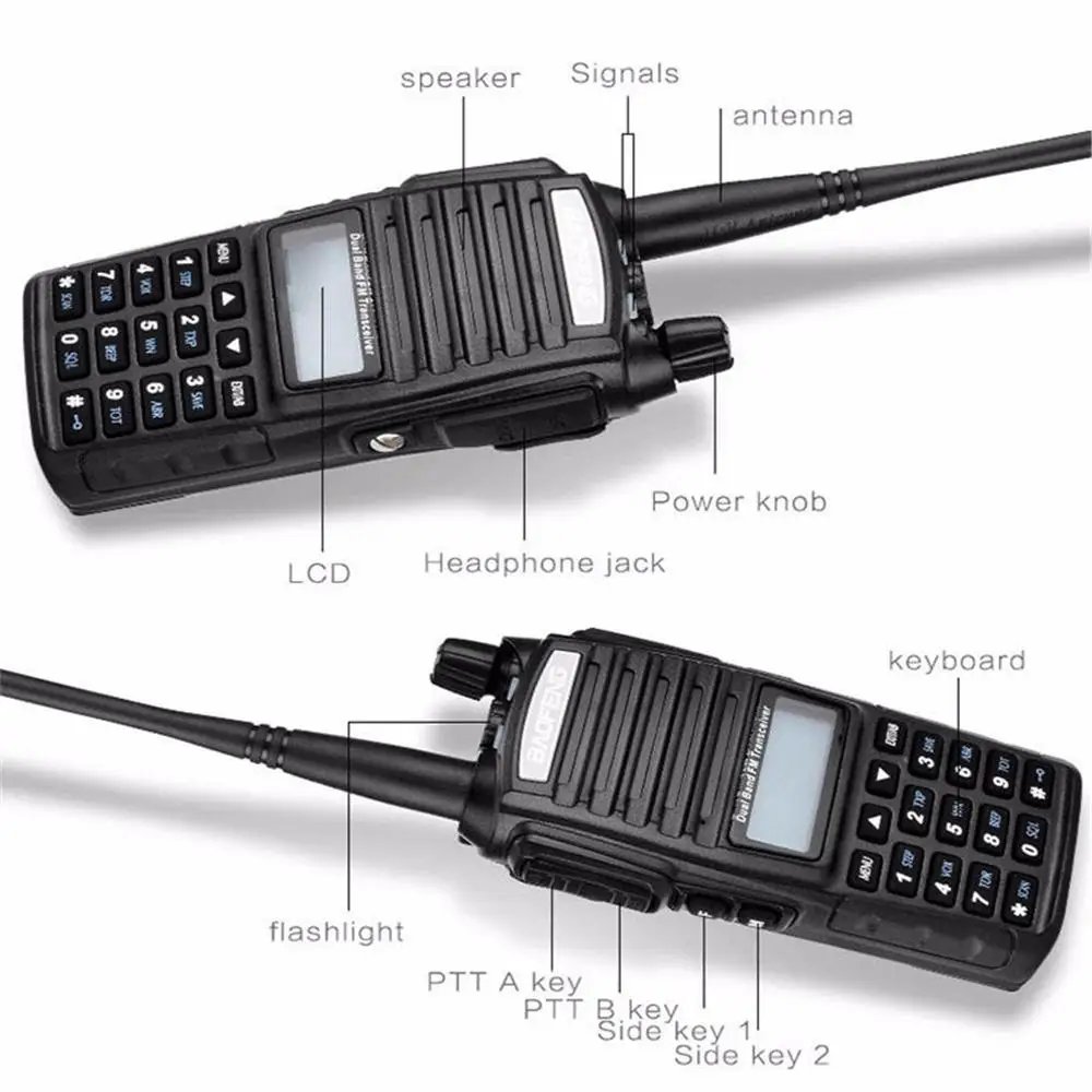 Рация BaoFeng UV-82 двухдиапазонный 136-174/400-520 MHz FM Ham двухстороннее радио