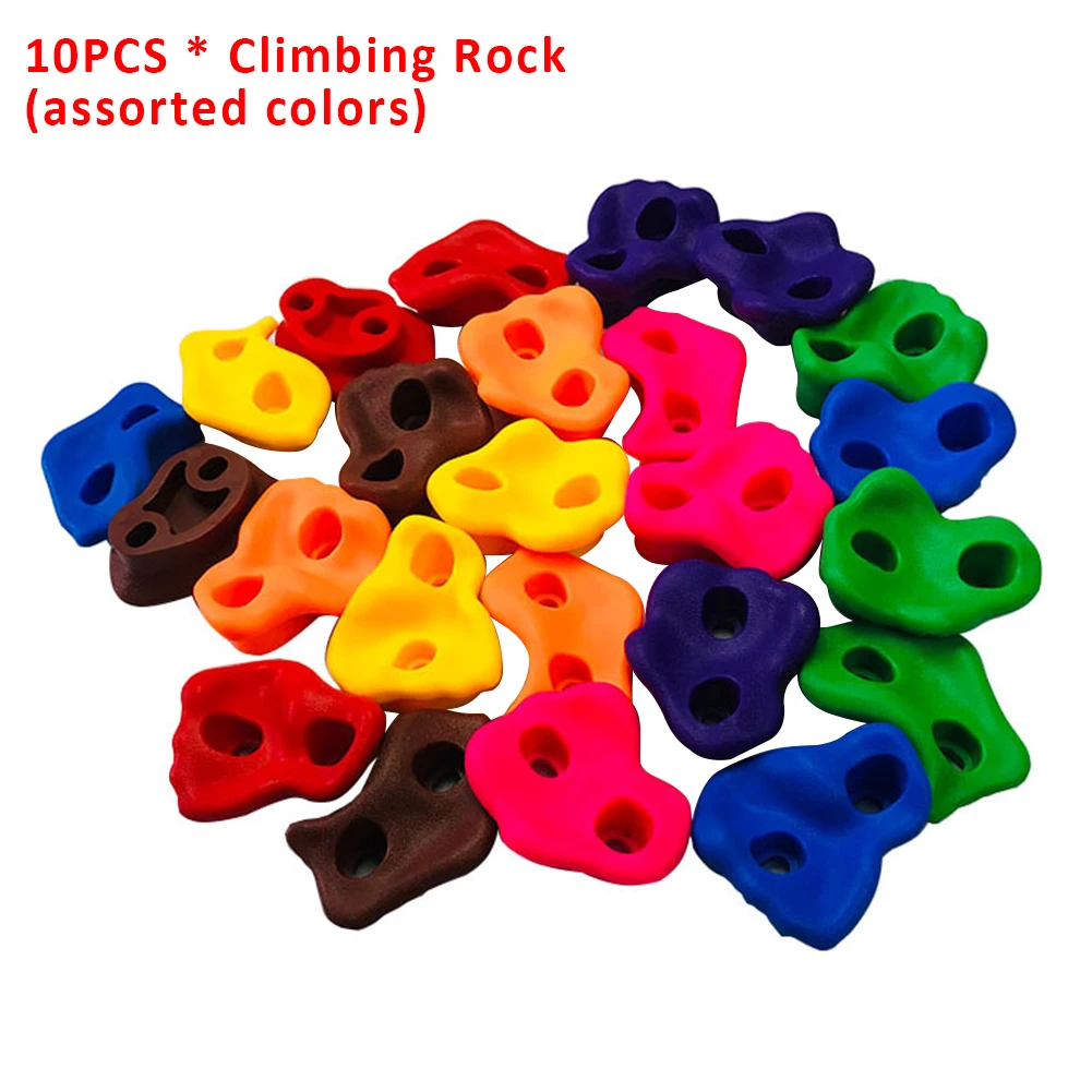 

10pcs Grip Small Backyard Without Screws Assorted Kids Plastic Climbing Rock Set Hand Feet Holds Children Playground Wall Stones