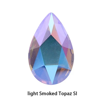 Light Smoked Topaz S 36 шт цветные Стразы для ногтей с плоской задней поверхностью, украшения для ногтей, Хрустальные стеклянные камни для маникюра, 3D блестящие стразы, драгоценные камни, сделай сам, плач - Цвет: Light Smoked Topaz S