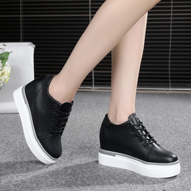 Туфли женские на платформе криперы Мокасины кроссовки плоская подошва черные