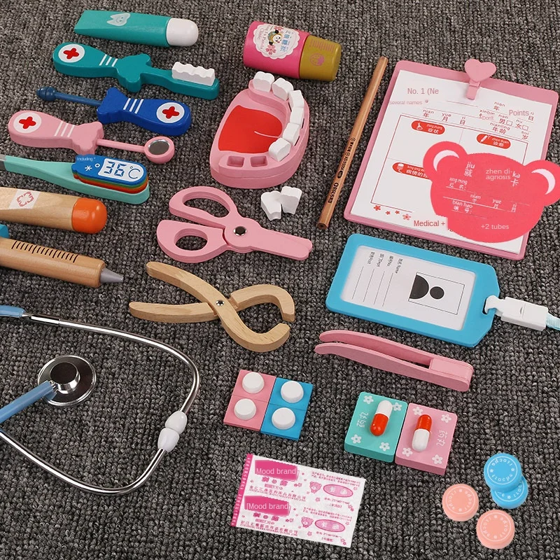 

Детская деревянная игрушка, набор стоматологов, имитация семейного врача, медсестры, медицинский комплект, игрушка, ролевые игры, медицинск...