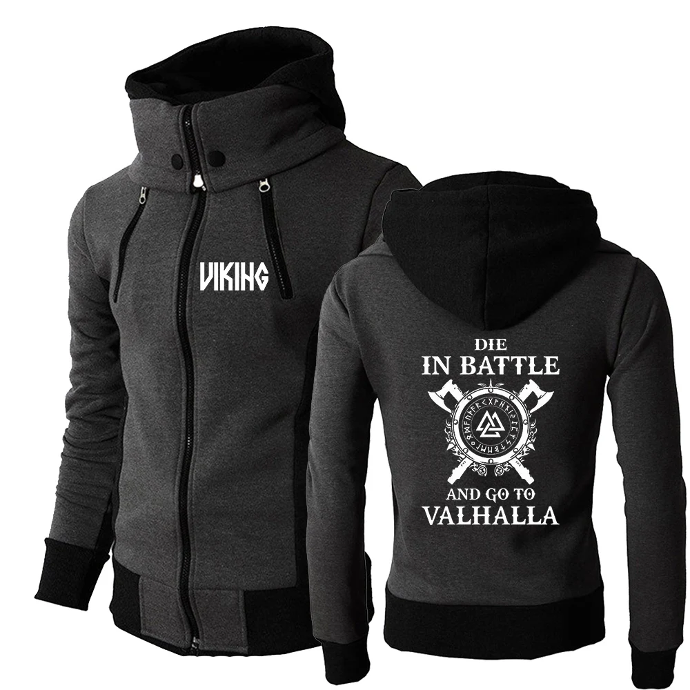 Новинка 2020 мужские толстовки на молнии Odin Viking Die In Battle And Go To Valhalla спортивная
