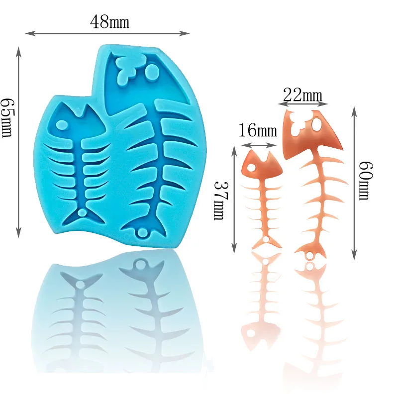 

Fishbone shape keychain epoxy resin silicone mold DIY Crafts Keychain Pendant Decorations Casting Tools