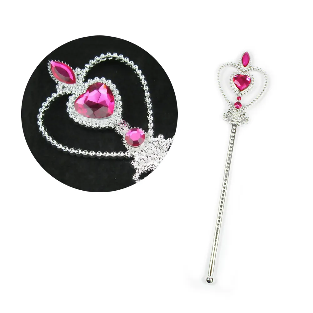 2 шт., вечерние аксессуары принцессы тиара для девочек, детские алмазные короны+ волшебные палочки, праздничный подарок на Рождество, косплей, вечерние игрушки
