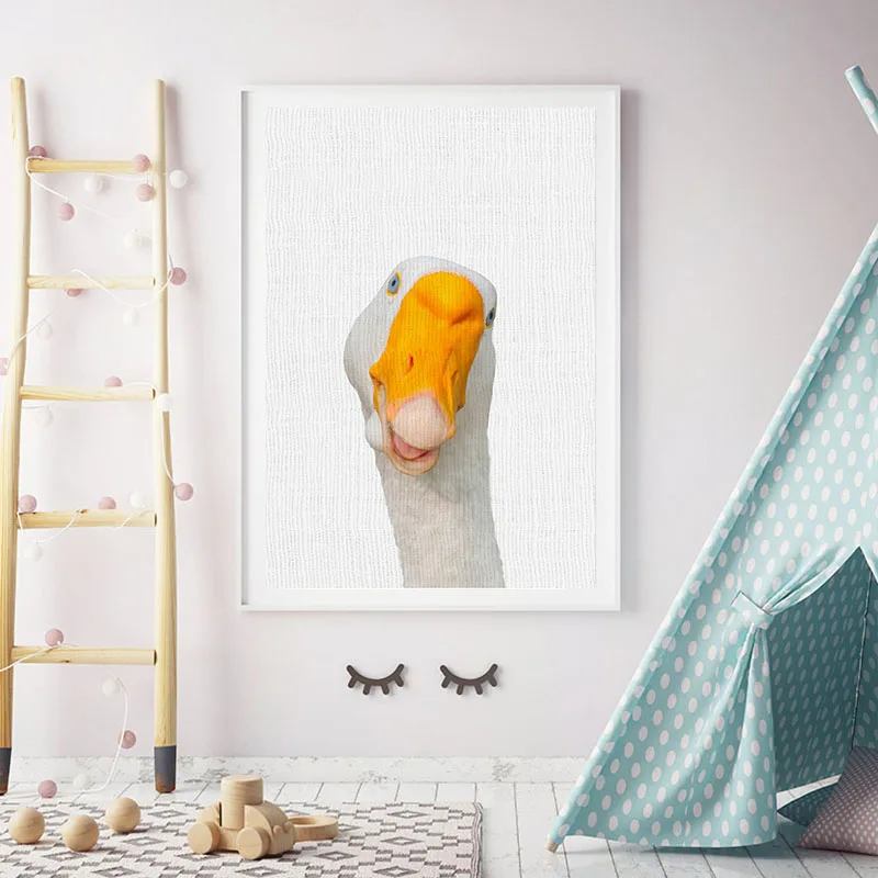 Скандинавская декорация для дома детские животные холст плакаты принты корова