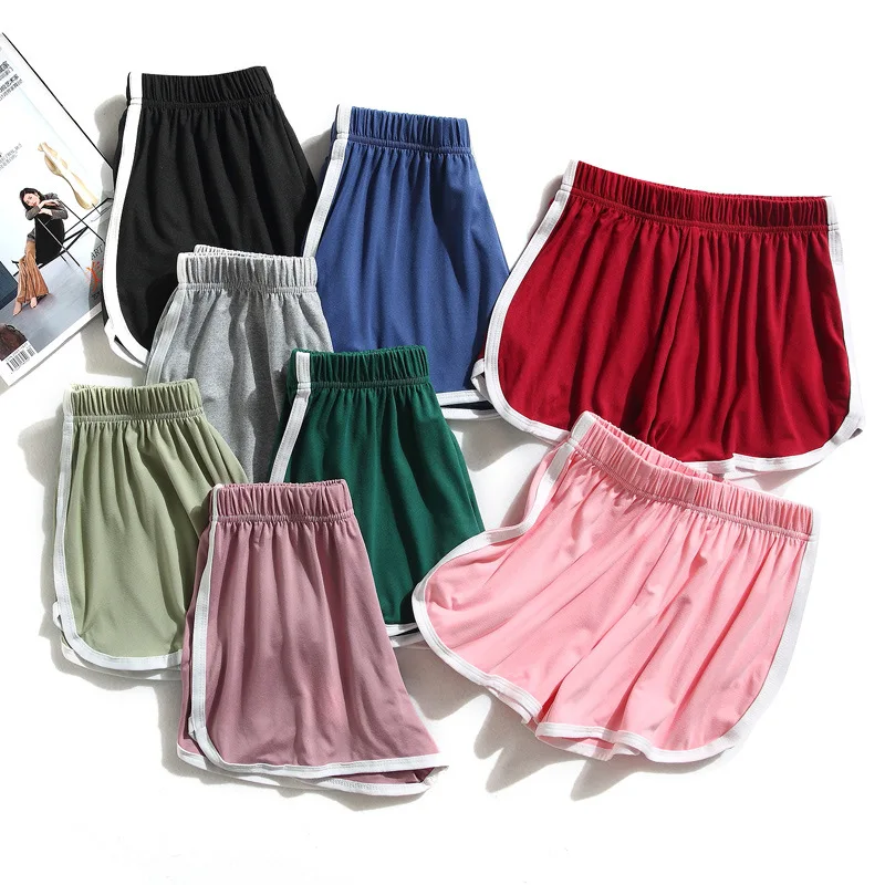 

Woman Sports Shorts Solid Color Loose Air Permeable Short Pants Basic Bottoms Summer 2021