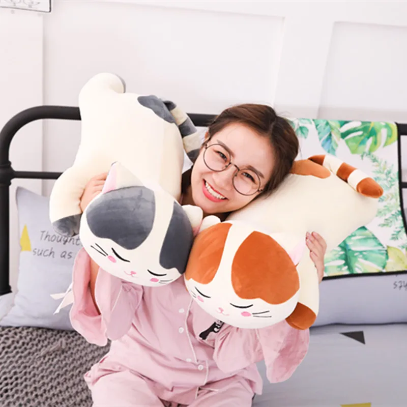 60CM Creative Christmas Plush Cat Toys For Children Soft Stuffed Down Cotton Pillow Cartoon Animal Kids Baby Doll Birthday Gift 30cm baby playing creative kawaii plush cat toys soft stuffed down cotton pillow cartoon animal kids baby doll birthday gift
