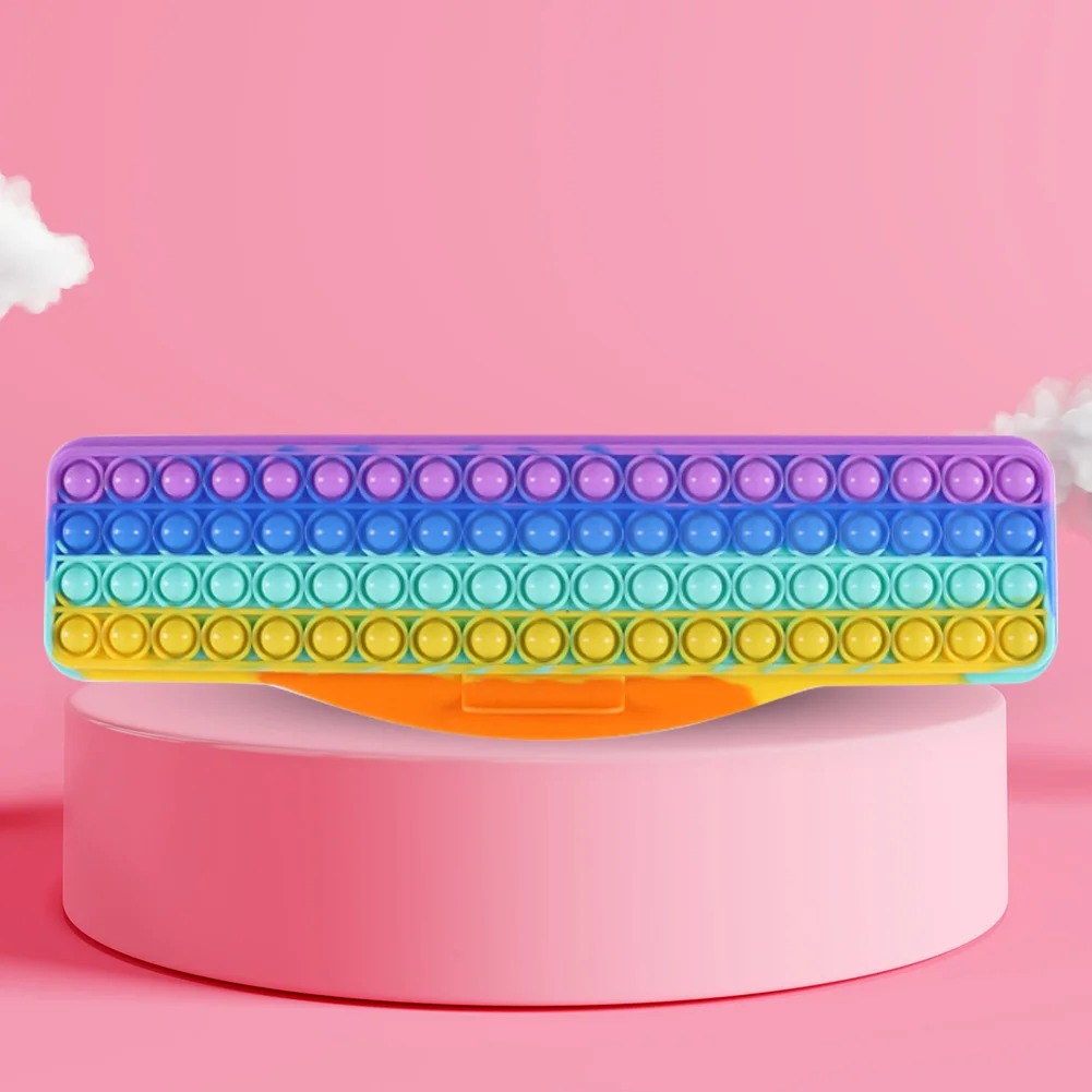 

Rainbow Large Size Keyboard Board Push Bubble Decompression Sensory Autism Relief Stress Toys Adult Kids Interactive Game Toy