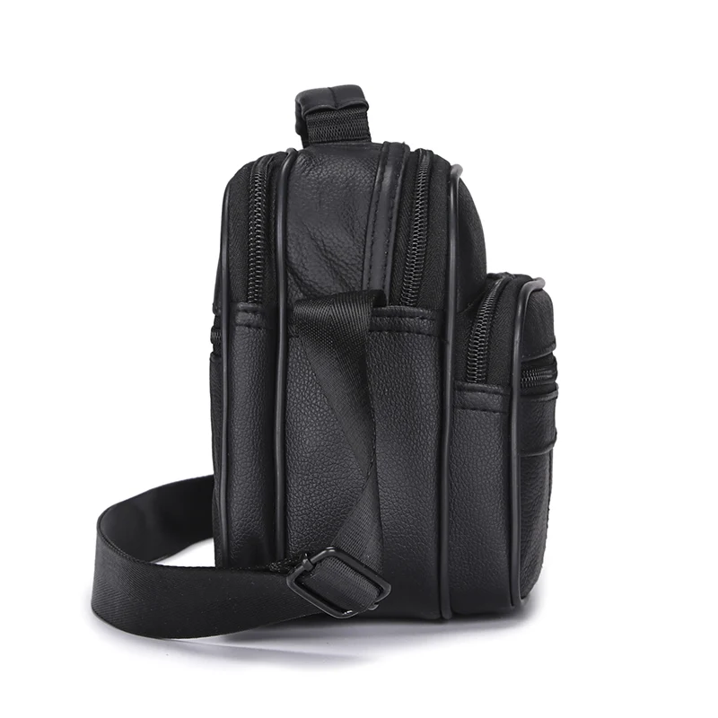 Мужские сумки из натуральной кожи через плечо модные черные деловые