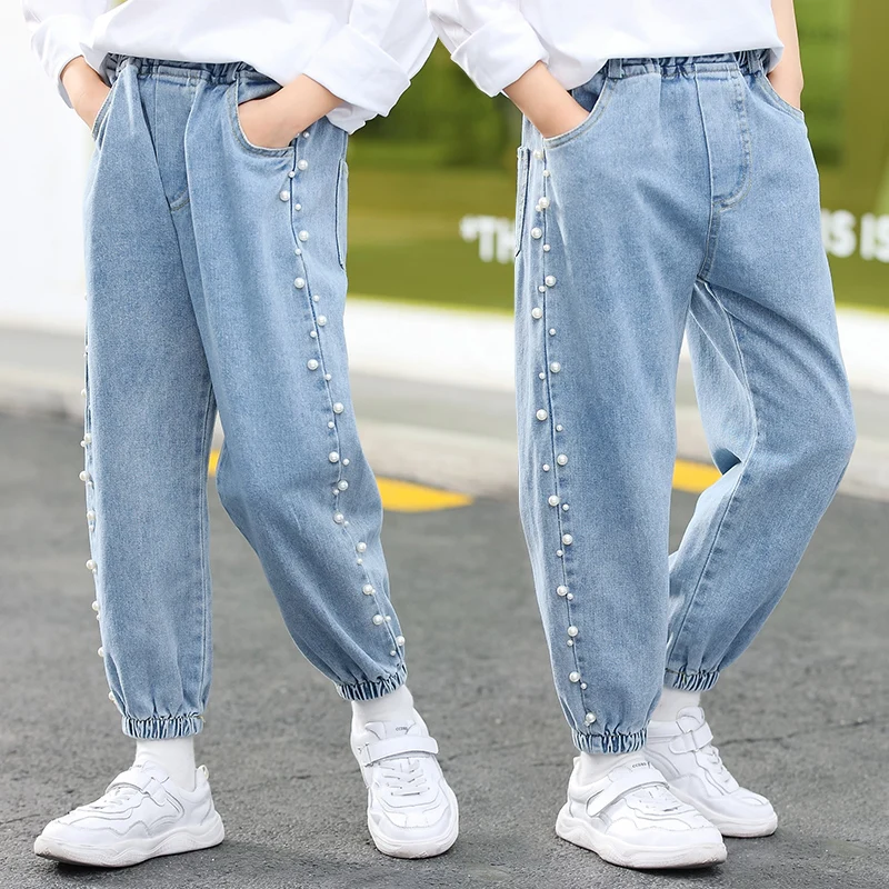 Рваные джинсы для девочек одежда малышей на весну и осень милые детские рваные