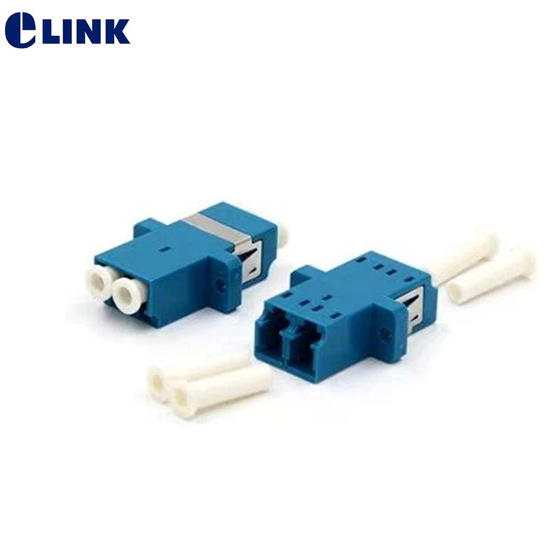 

50pcs LC UPC duplex SM fiber optic adapter BLUE LC ftth coupler DX optical fibre flange free shipping IL<0.2dB