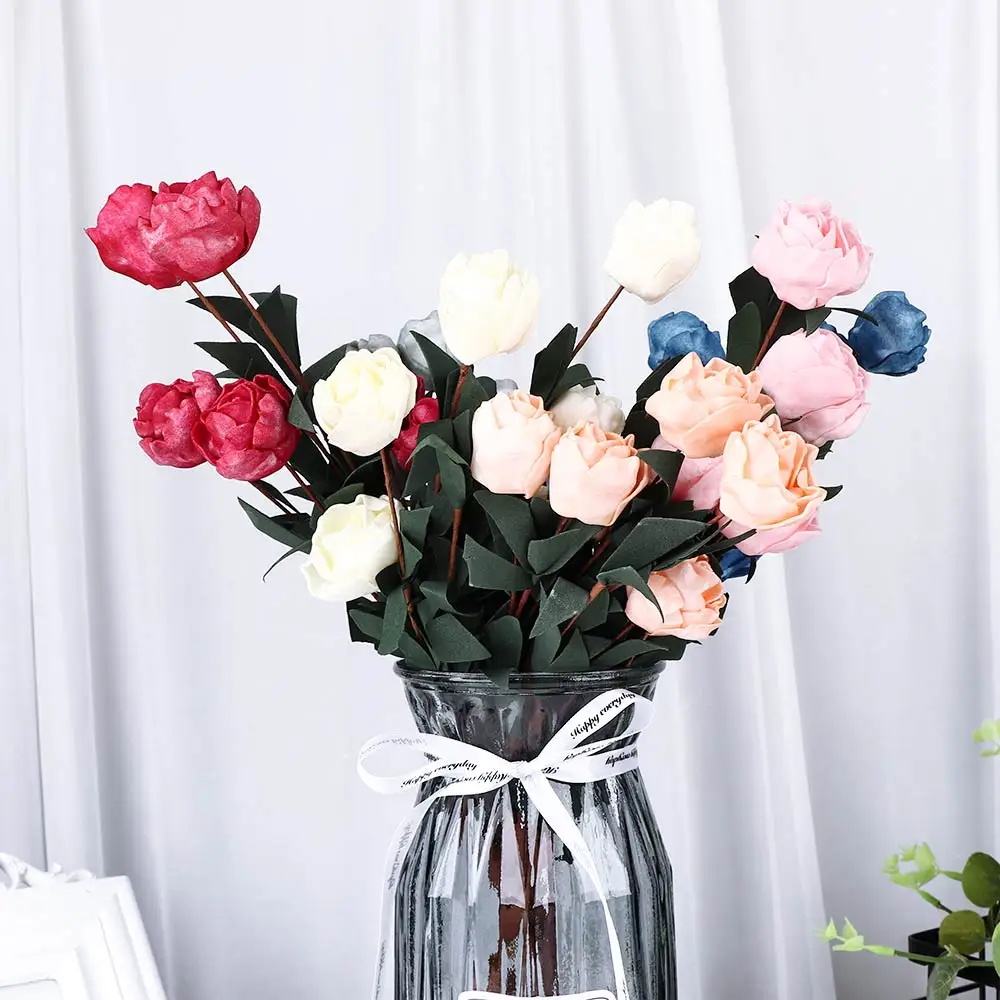 6 голов/букет розы Декор Искусственный цветок домашний декор имитация поддельных