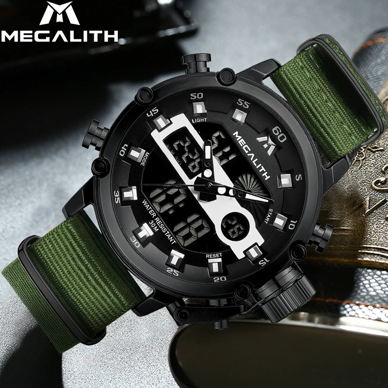 MEGALITH модные Лидирующий бренд мужские часы водонепроницаемые кварцевые