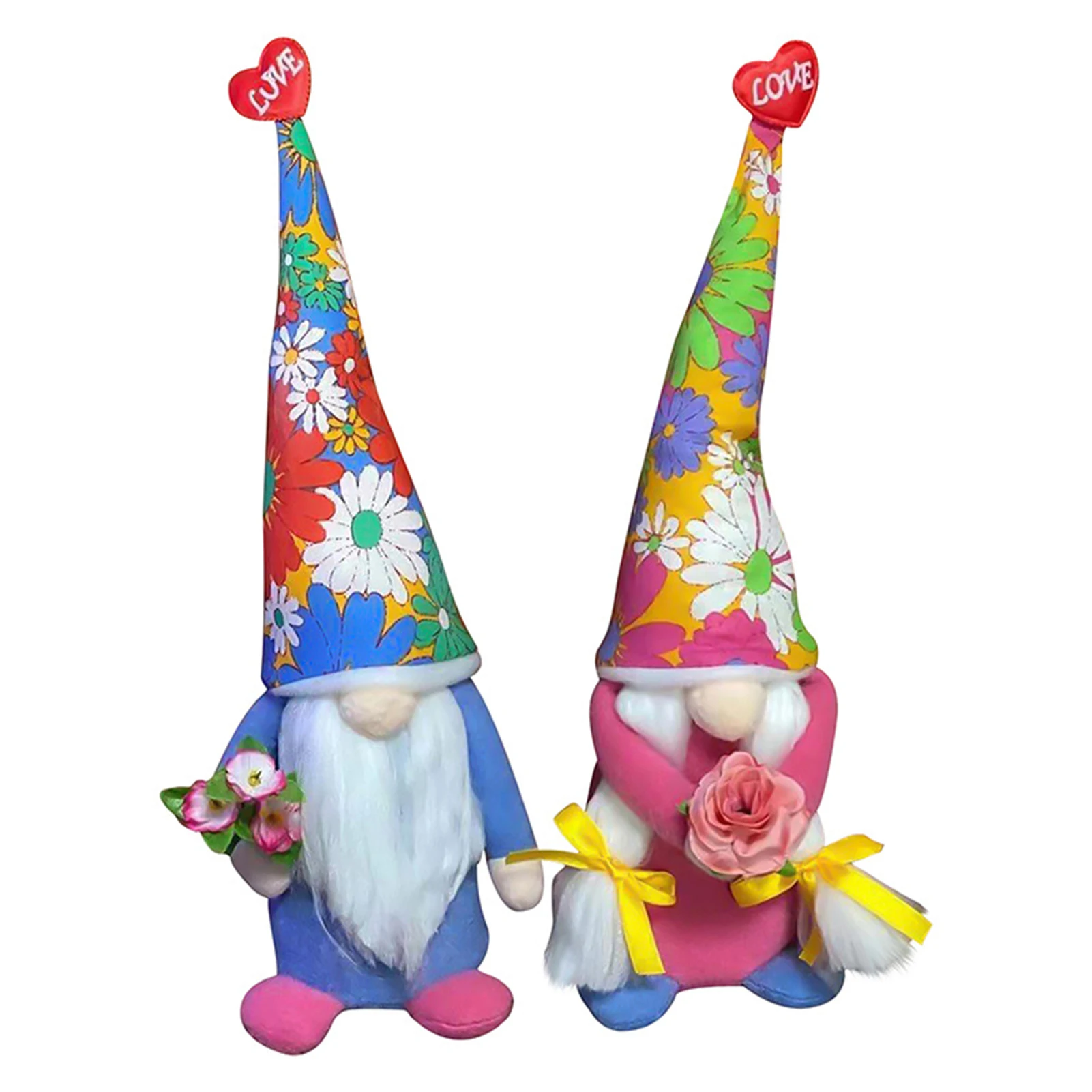 

Mother's Day Party Decoration Gifts Doll Cute Faceless Gnome Holding Flowers Plush Doll For Mom