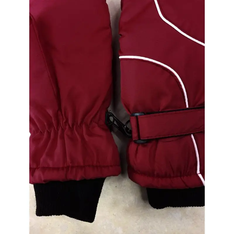 Детские зимние лыжные перчатки водонепроницаемые ветрозащитные одноцветное