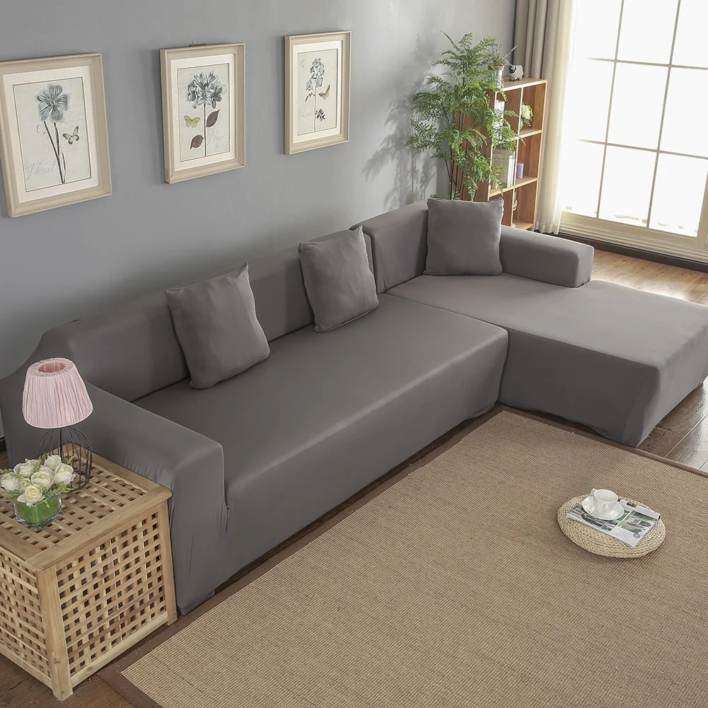 

Polyester 3+2 Seat Corner Sofa Cover L Shape Slipcover Home Furniture Protector