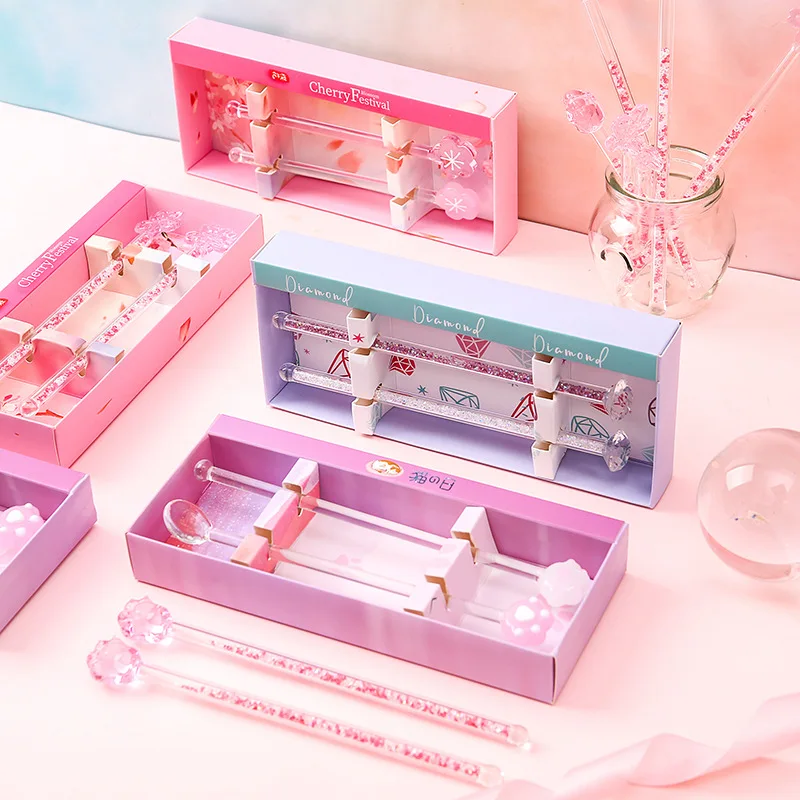 Стеклянная кофейная ложка с блестками 2 шт. | Дом и сад