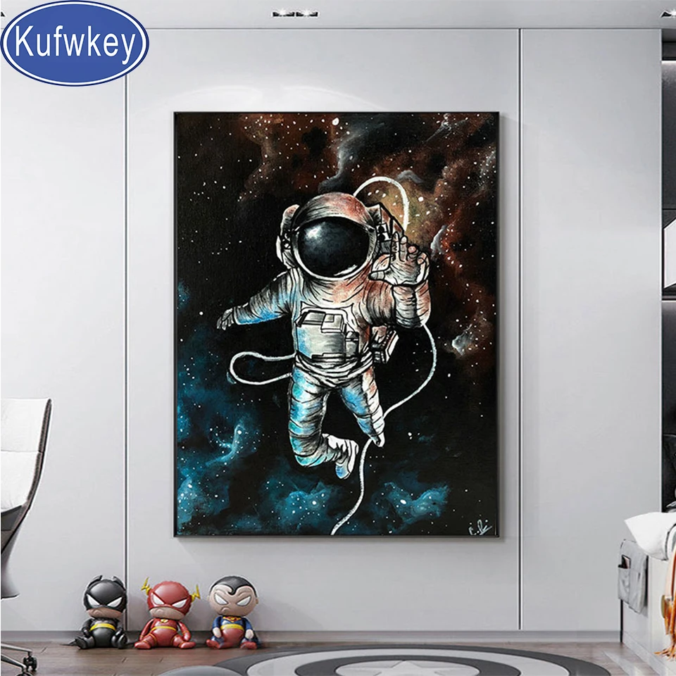 

full drill round Diamond Painting Abstract Astronaut cartoon Diamond embroidery 5d diy diamond mosaic wall art boy's gift