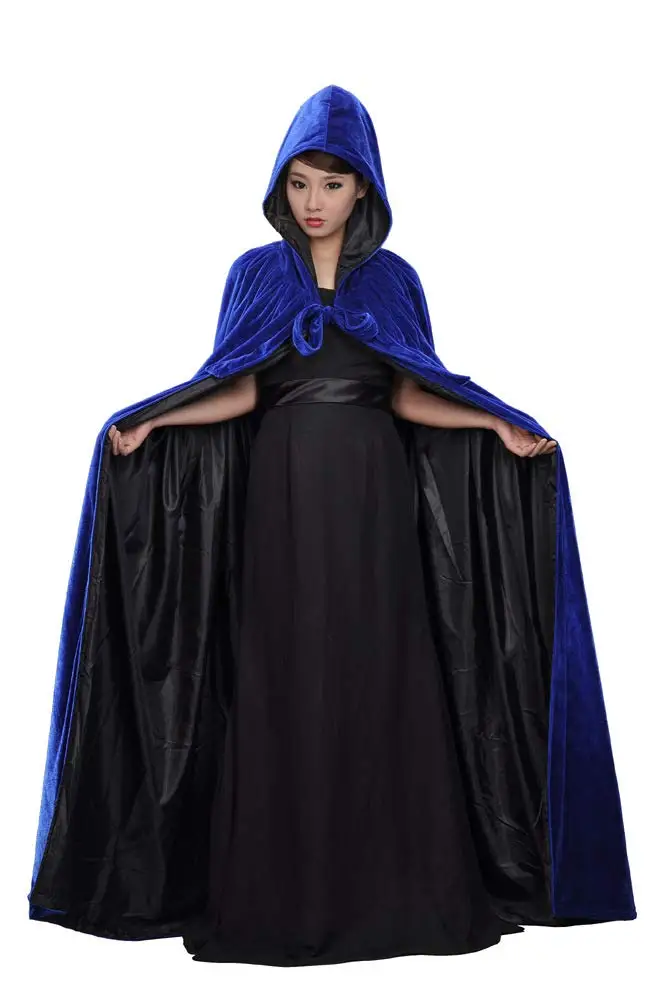 Накидка с капюшоном на Хэллоуин бархатный средневековый костюм свадебная