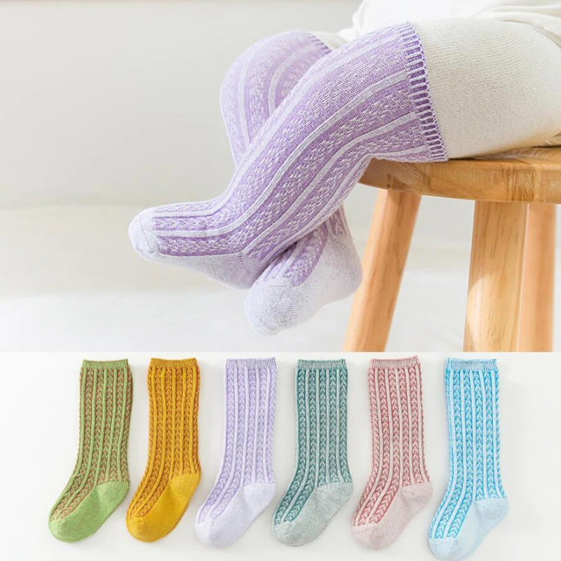 

0-5Years New Toddlers Boys Girls Socks Stripe Knee High Long Socks For Kids Bootes Socks Children Leg Warmers Baby Socken
