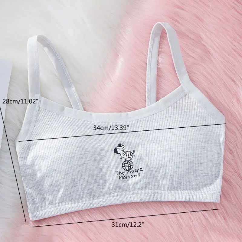 

9-18Y Girls Underwear Soft Cotton Bra for Kids Teenager Training Small Vest Underwear Puberty Clothing Wire Free