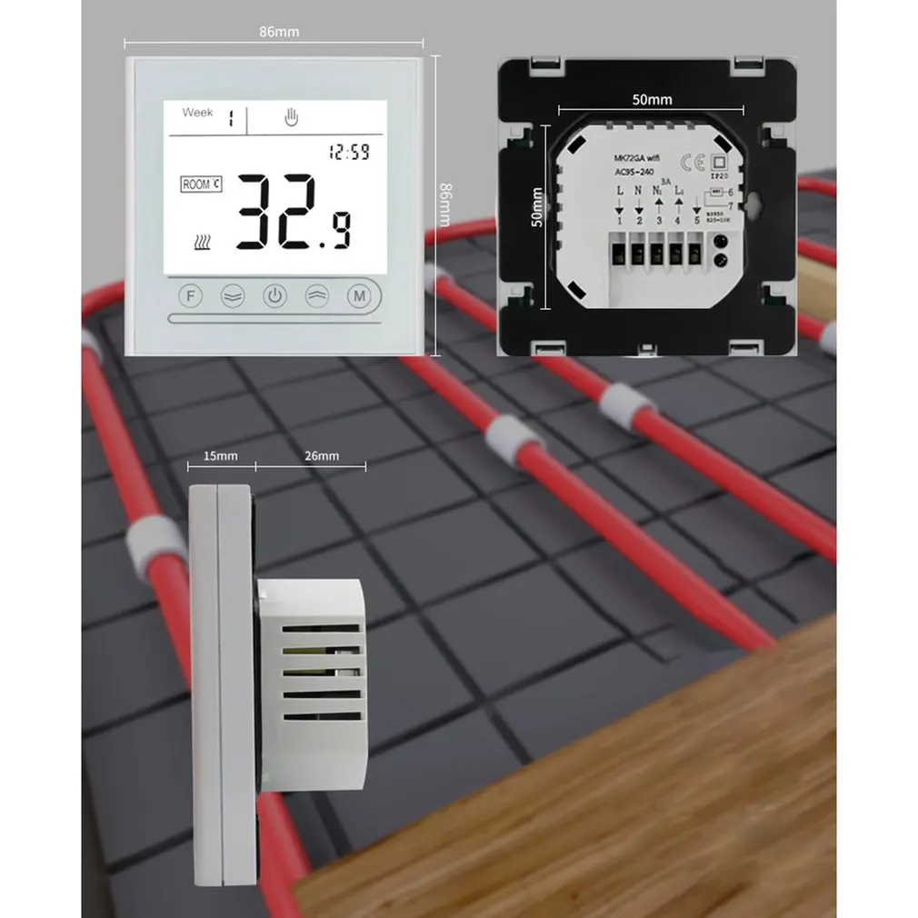 

Умный термостат с Wi-Fi, регулятор температуры для газового бойлера Alexa Google Home