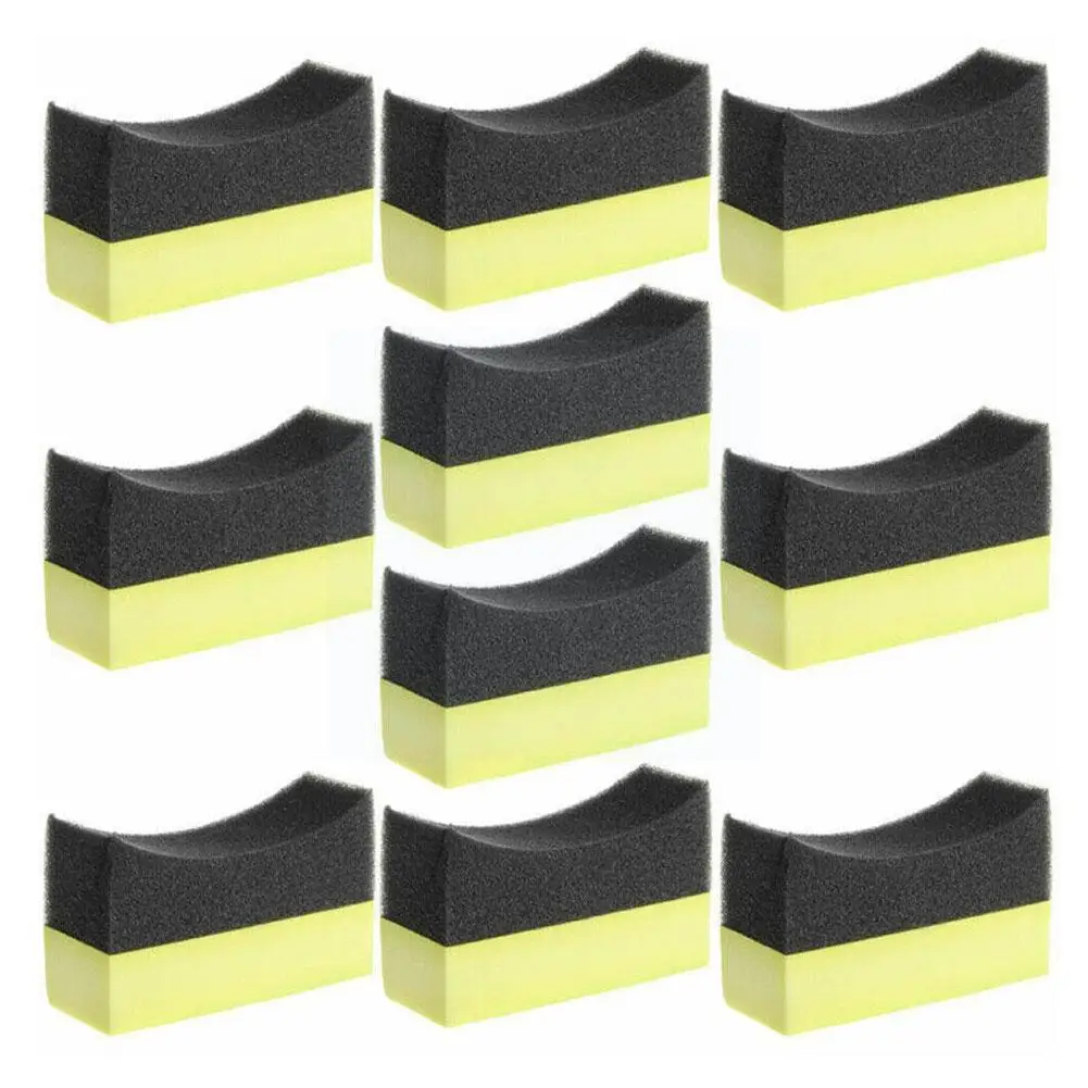 

10Pcs Tire Contour Dressing Applicator Pad PE Polishing Wax Car Cleaning Wax Car Sponge Interior Tools Mop Cleaning Brush S K9S3