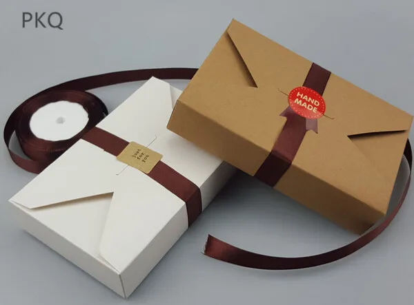 20 шт. Простой Конверт Рождественская коробка для печенья коричневая чашка хлеба