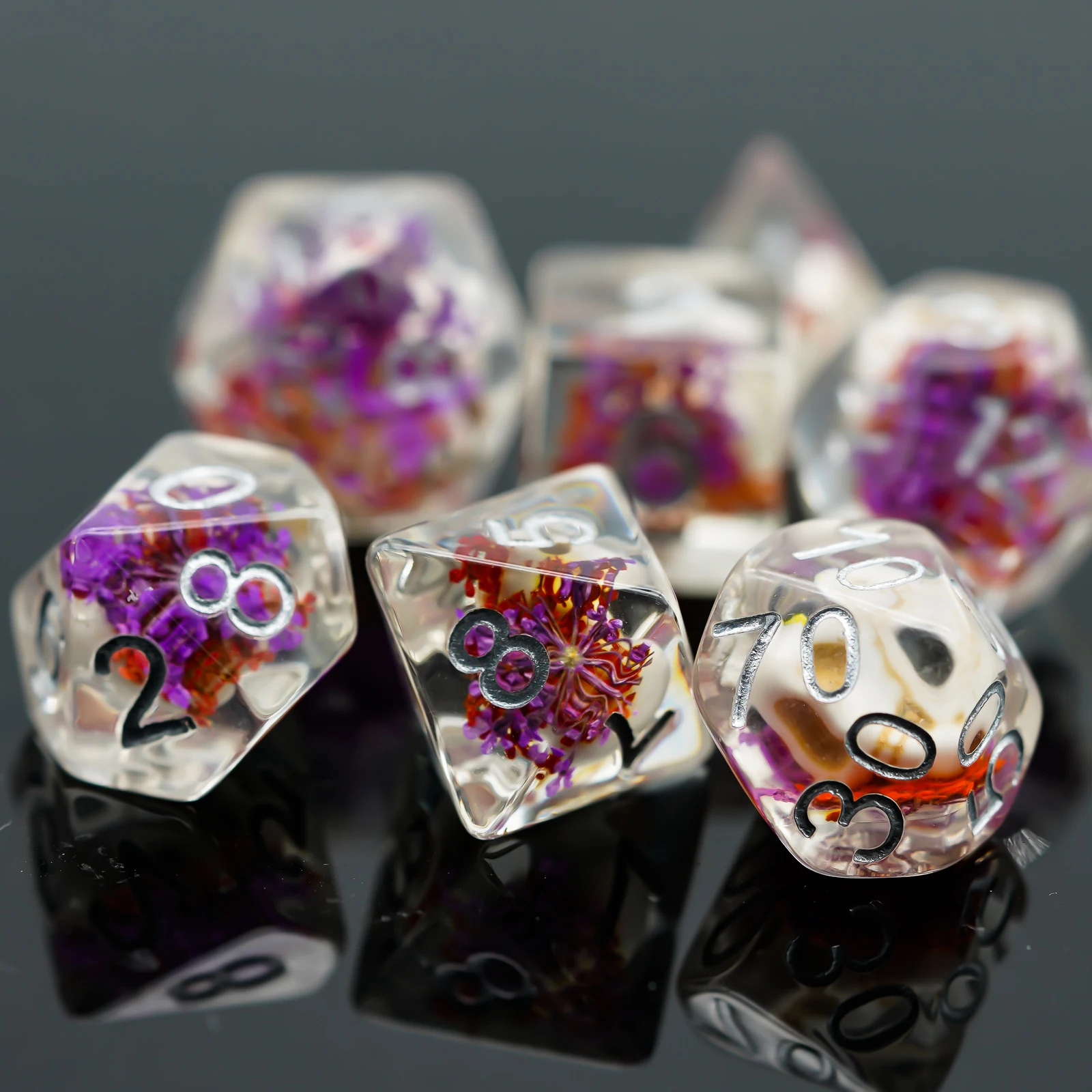 7 шт./компл. череп постельные принадлежности с цветком комплект игральные кости DND