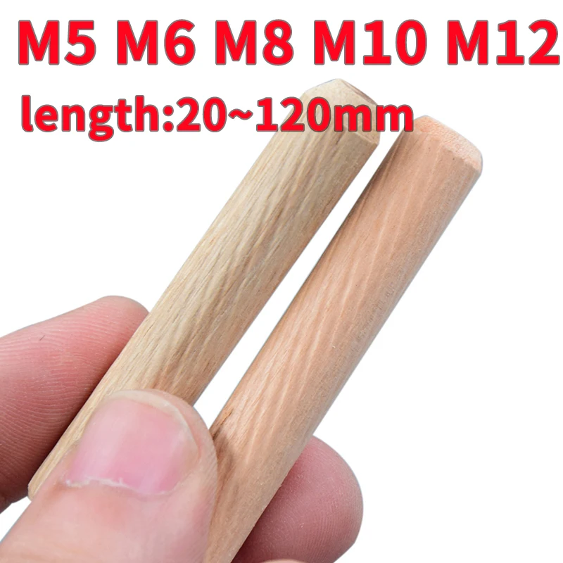 Деревянные штифты для мебели M5 M6 M8 M10 M12 100 шт. 50/круглая рифленая | Строительство и