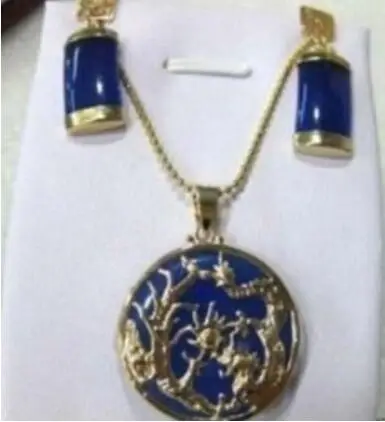 Набор ювелирных жемчужин синий дракон феникс набор из сережек и кулона