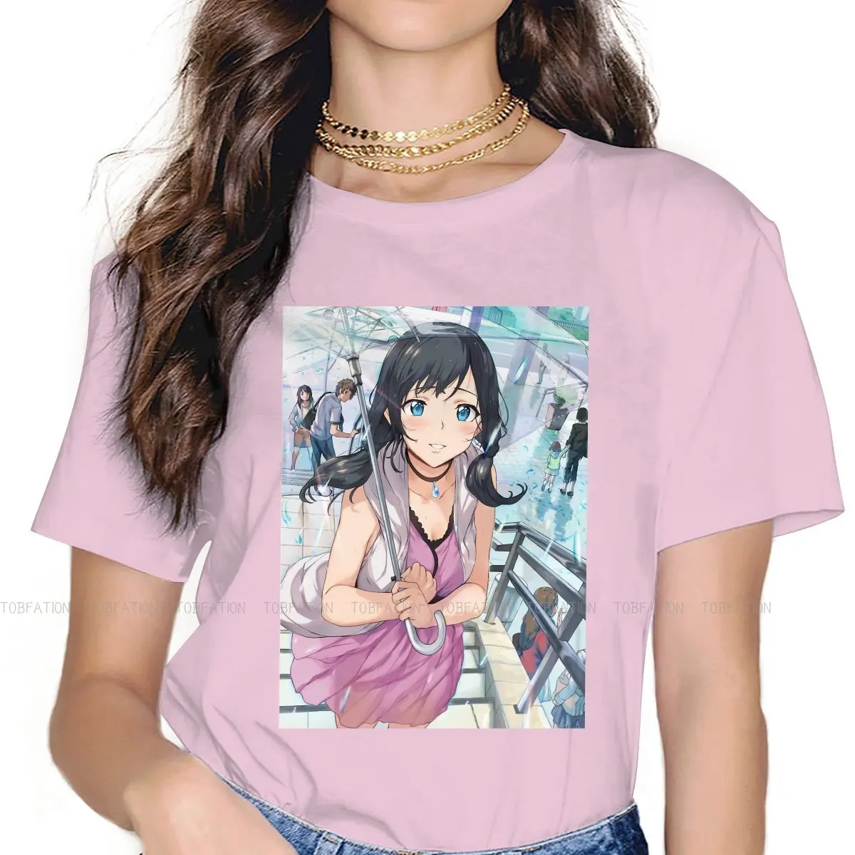 

Tenki no Ko Cool 4XL TShirt for Girl Weathering With You Morishima Hodaka Amano Hina Comfortable Gift Clothes T Shirt Ofertas