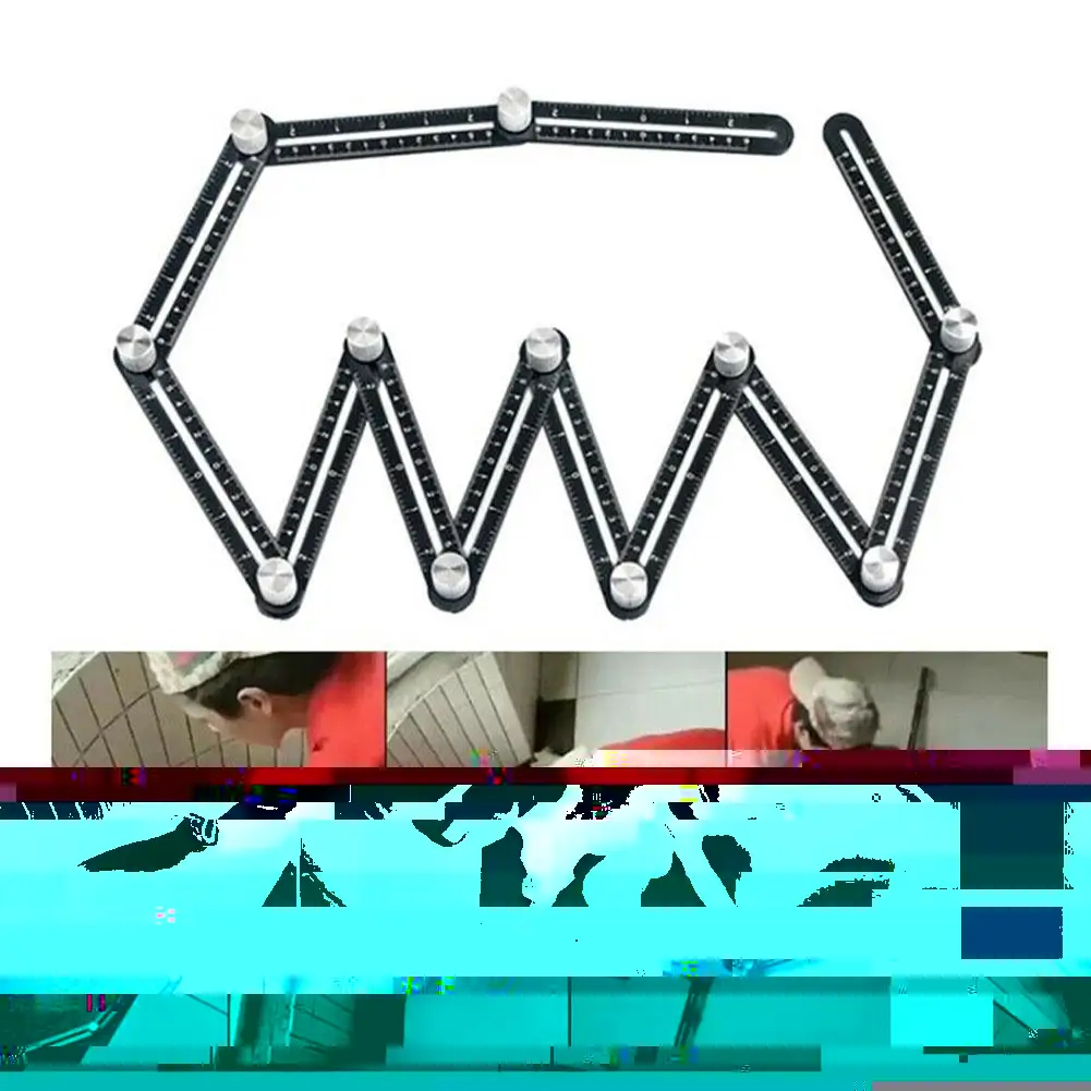 

С несколькими углами с измерительной линейкой; 12-сбоку сплав угловой видоискатель шаблон инструмент 12-складная линейка кирпичная плитка уг...