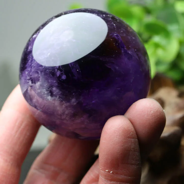 

Natural Purple Yellow Crystal Ball Deep Purple Yellow Crystal Ball Feng Shui Ball Ornaments