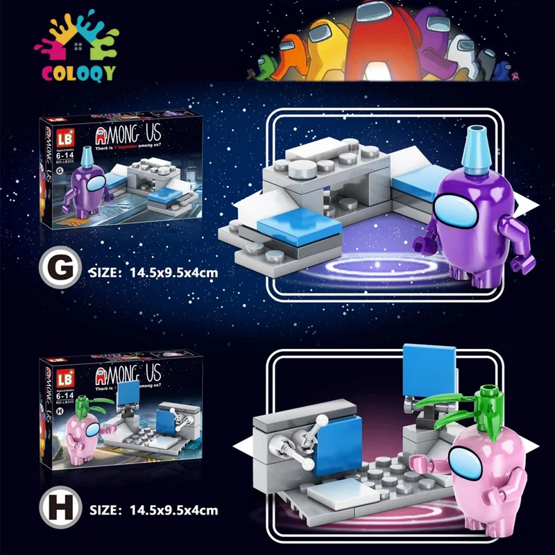 

Active Among Us Hot Game Model 8 Set Building Blocks Space Alien Cartoon Figures Kit Bricks Toys For Children Christmas Gift