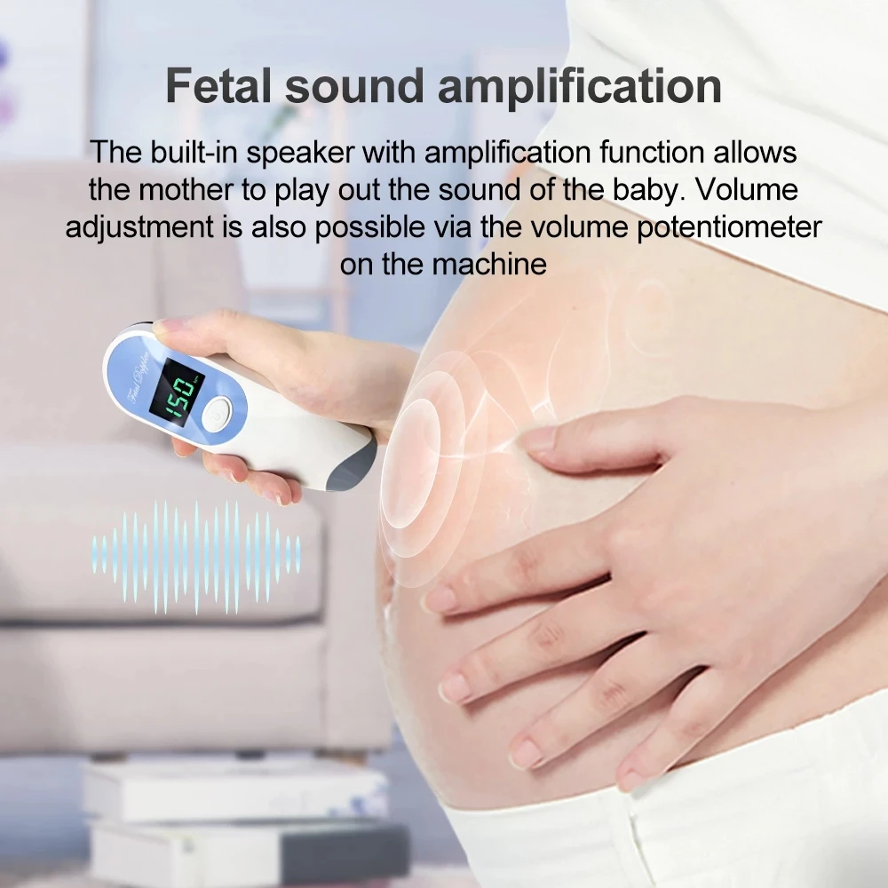 Prenatal Doppler Fetal Baby Heart Rate Monitor Home Pregnancy Detector LCD Display No Radiation Women | Красота и здоровье