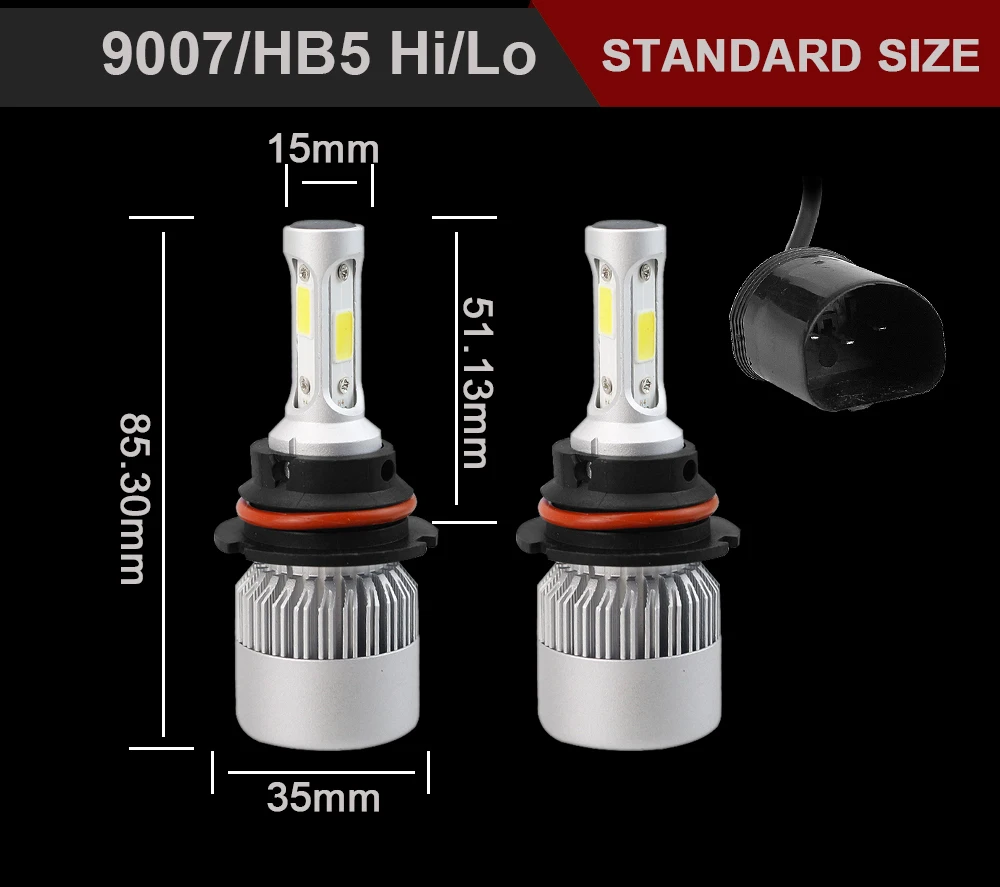 GEETANS H11 фар автомобиля H1 светодиодный H4 H7 H3 880 H13 HB1 HB2 HB3 HB4 HB5 9005 9004 9003 9006 9007 72 Вт 8000LM 4300K 6500K 8000K FJ