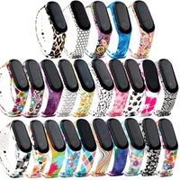 strap for xiaomi mi band 3 4 5 watch band creative graffiti style silicone bracelet replacement for xiaomi band 3 4 5 wristband
