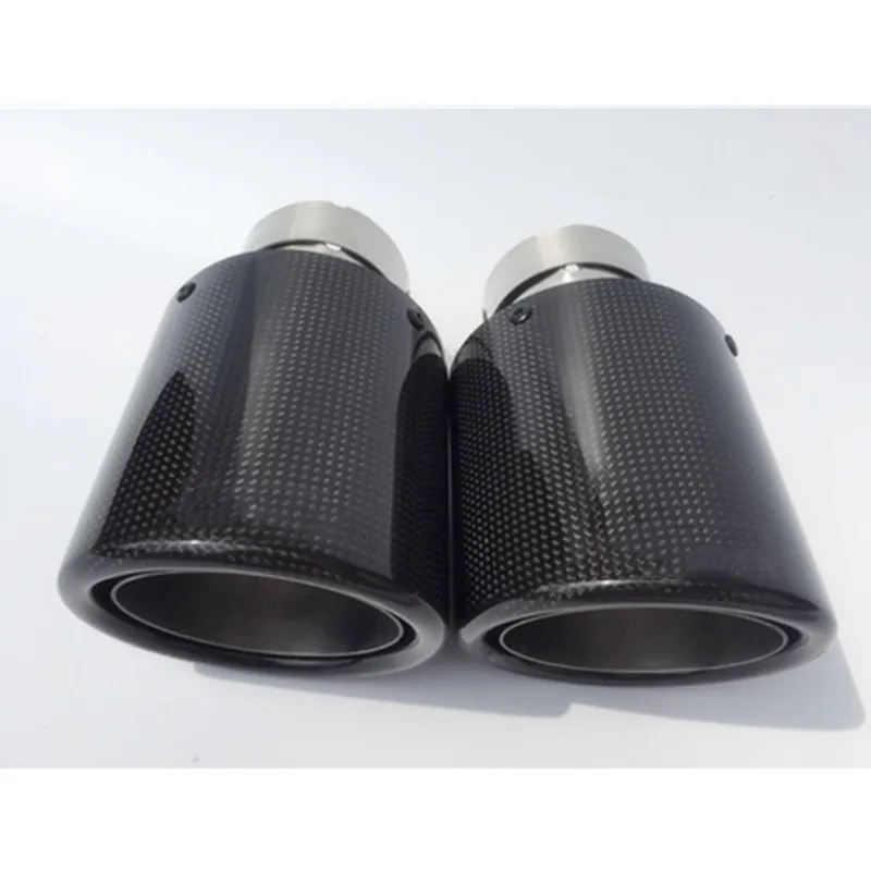 1 пара автомобиля Глянец углеродного волокна глушитель выхлопной Системы труба