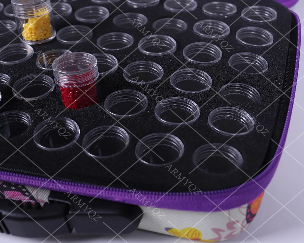 

60 Bottles Diamond Painting Butterfly Box Container Storage Full Square Carry Case Holder Storage Hand Bag Zipper Shockproof Dur
