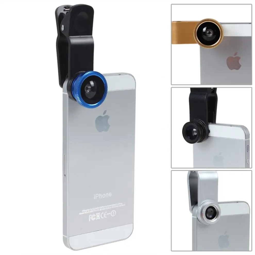 3 в 1 Рыбий глаз Макро широкоугольный клип объектив мобильный телефон линзы