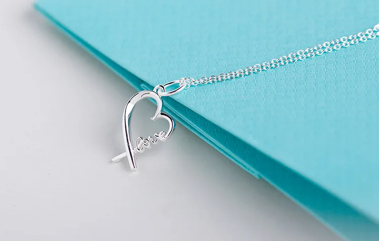 

TY248 women Gift love letter s925 silver necklace pendant