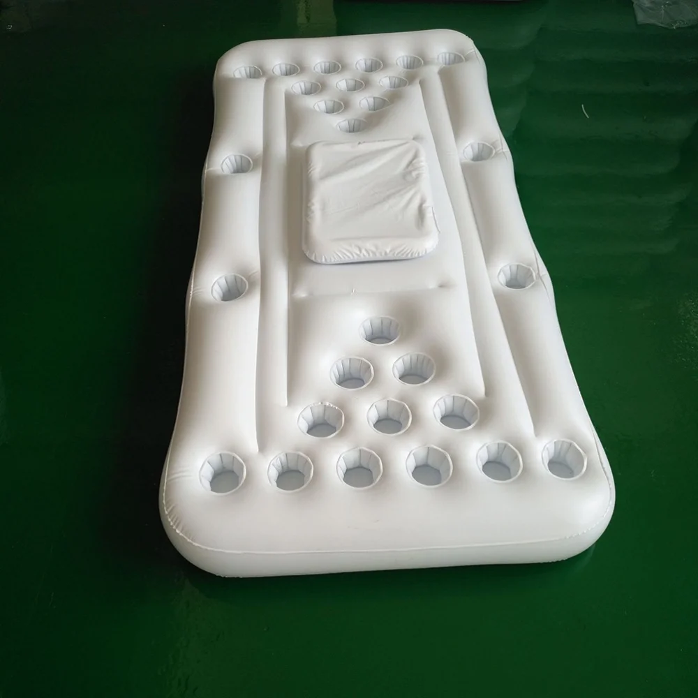

1PC Inflatable Beer Table Portable 28 Cup Hole Float Row Water Beverage Ice Bucket Floating Bed Water Inflatable Table for Water