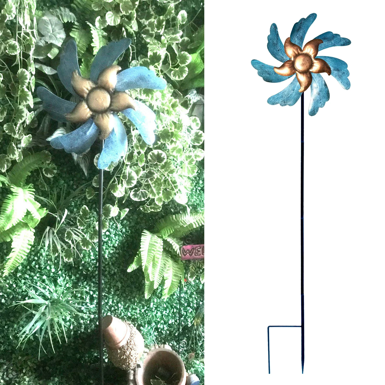 

Metal Windmill Garden Vertical Lawn Stake Art Decor Wind Catcher