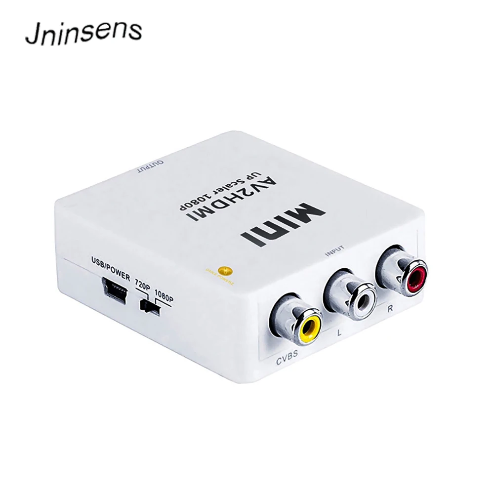 Jninsens RCA к HDMI AV 1080P AV2HDMI Мини преобразователь сигнала для ТВ VHS VCR DVD записей|rca to hdmi|rca