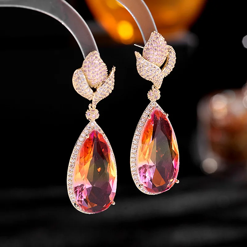 

Bilincolor Rose Flower Drop Earrings for Women
