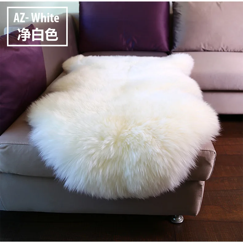 Белое роскошное мягкое диванное кресло Enipate из искусственной овчины с подушкой